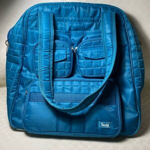 Turquoise Lug quilted diaper bag
